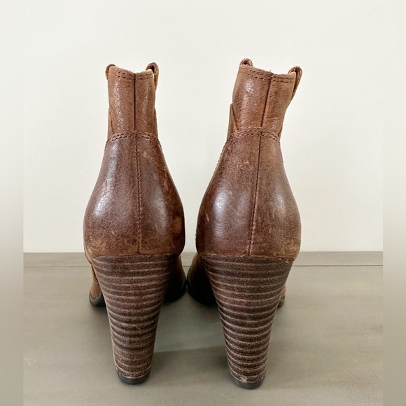 NEW! Indigo By Clarks Brown Heath Harrier Cognac Leather Ankle Boots sz 5.5 - Picture 7 of 9